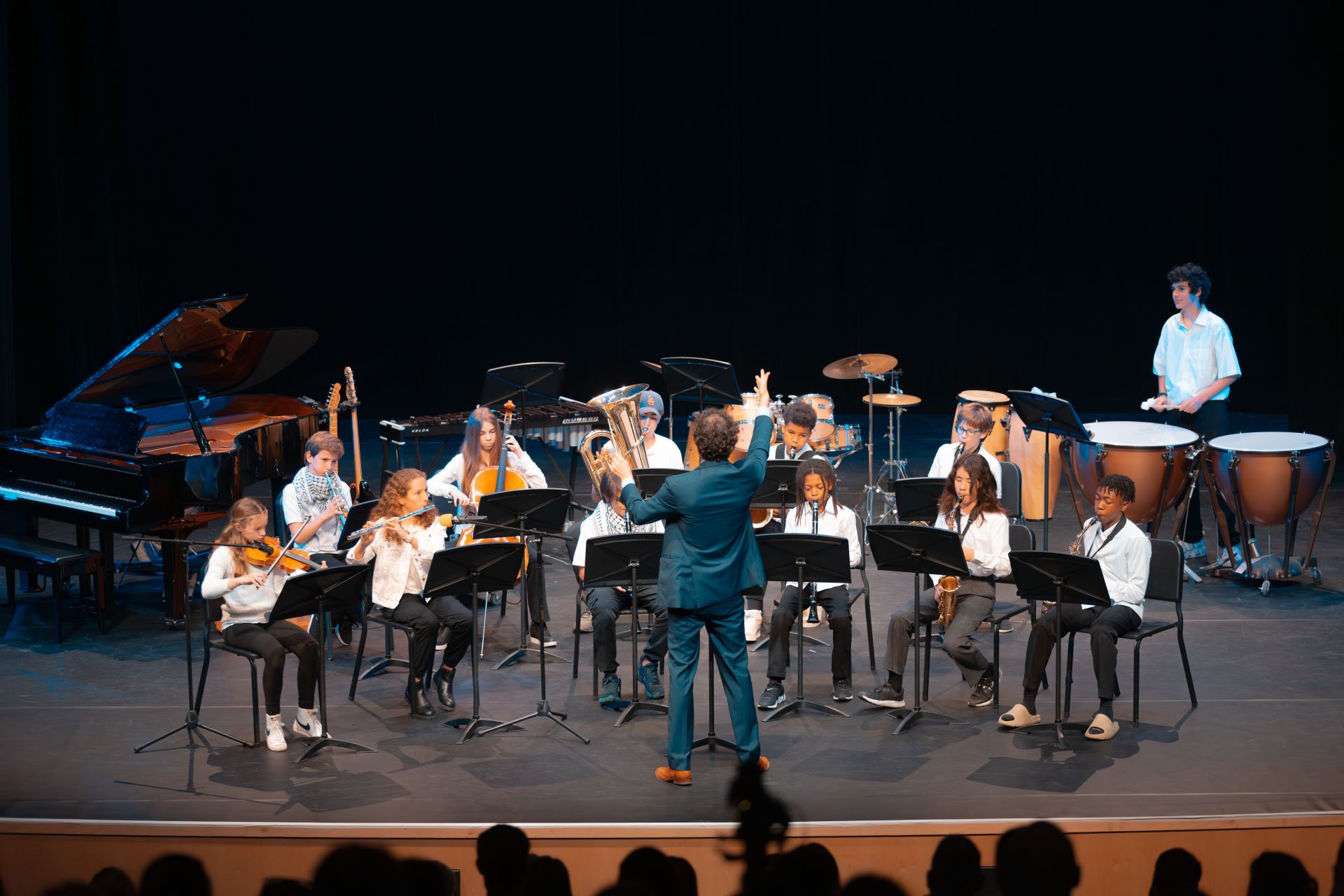 An ACS Amman student playing the saxophone 